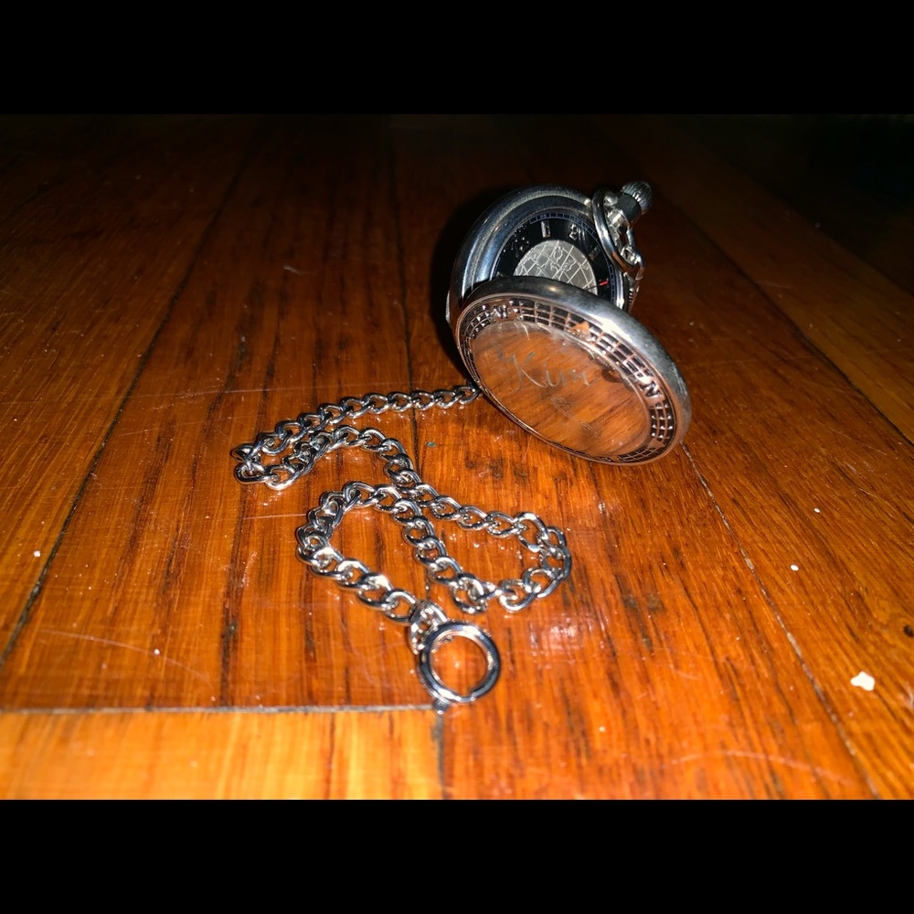 Kim engraved personal anchor pocket watch navy custom gift Christmas nautical - Picture 3 of 7